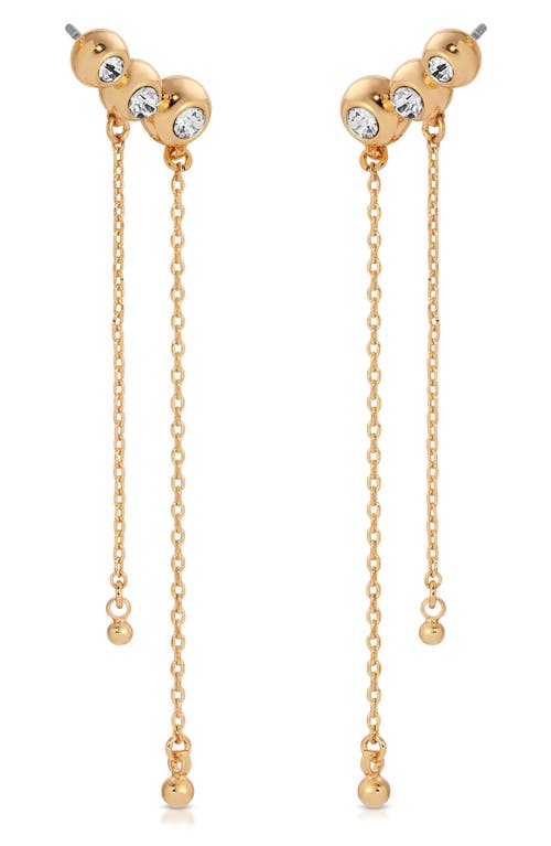Ettika Deco Crystal Hanging Chain Drop Earrings In Gold