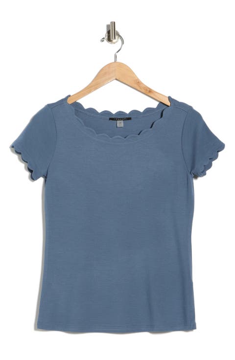 Scalloped Knit T-Shirt