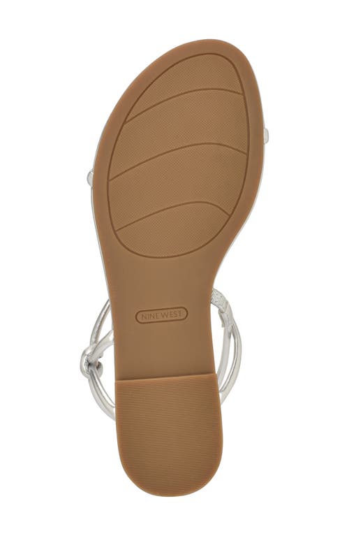 Nine West Maizy Ankle Strap Sandal In Silver