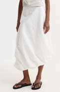 Róhe Twisted Crushed Cotton Blend Midi Skirt