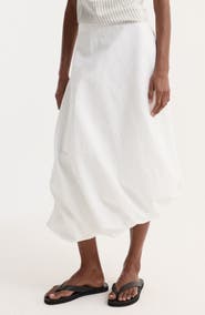 Róhe Twisted Crushed Cotton Blend Midi Skirt