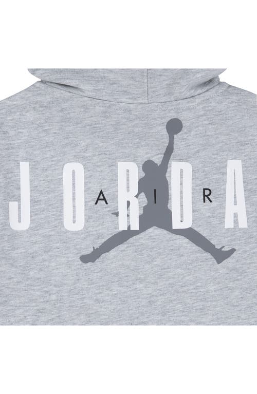 Jordan French Terry Henley Hoodie & Sweat Shorts Set In Light Grey Heather