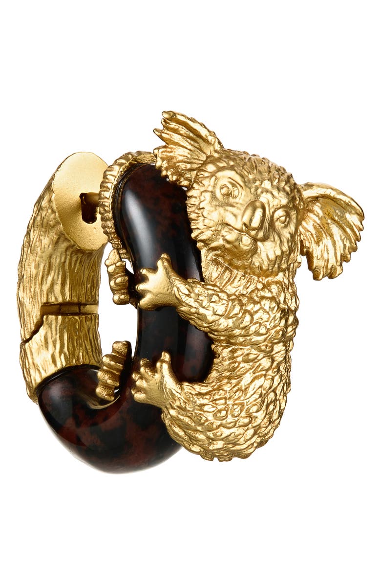 Zimmermann Mira Koala Hoop Earrings, Alternate, color, Gold/ Red