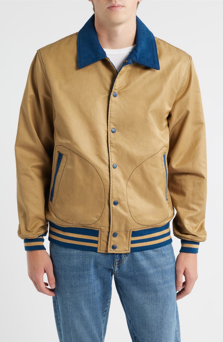 Schott NYC Reversible 'Baseball' Jacket, Alternate, color, Khaki