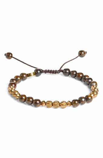 Caputo & Co. Men's Semiprecious Stone Beaded Slider Bracelet