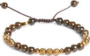 Caputo & Co. Men's Semiprecious Stone Beaded Slider Bracelet