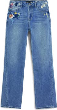 Desigual Embroidered Straight Leg Jeans