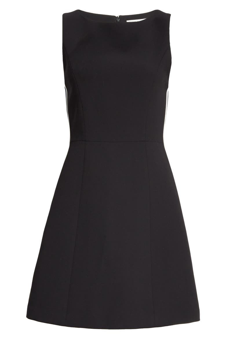 Lindsey Structured Fit & Flare Dress, Alternate, color, BLACK/ WHITE