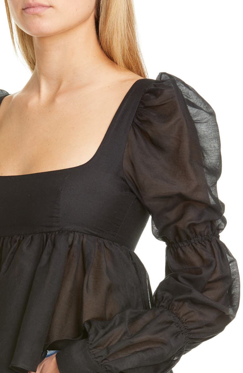 Brock Collection Cinched Puff Sleeve Top, Alternate, color, 