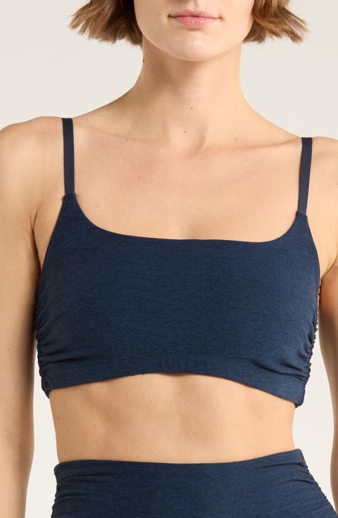 Space Dye Raise the Barre Shirred Sports Bra