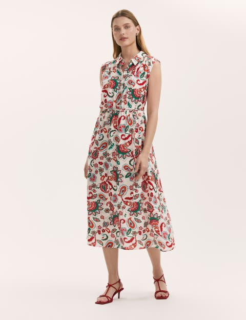 Alida Floral Midi Shirt Dress