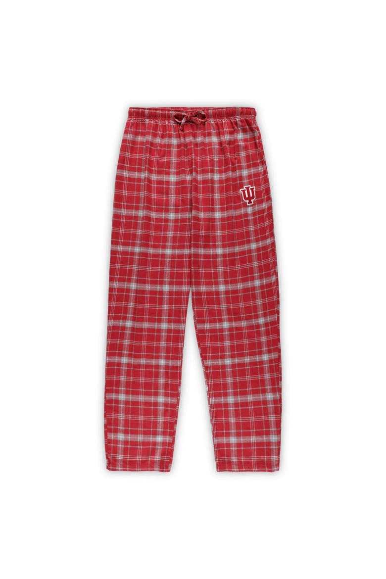 Men's Concepts Sport Crimson/Gray Indiana Hoosiers Big & Tall Plaid Pants Sleep Set, Alternate, color, Crimson