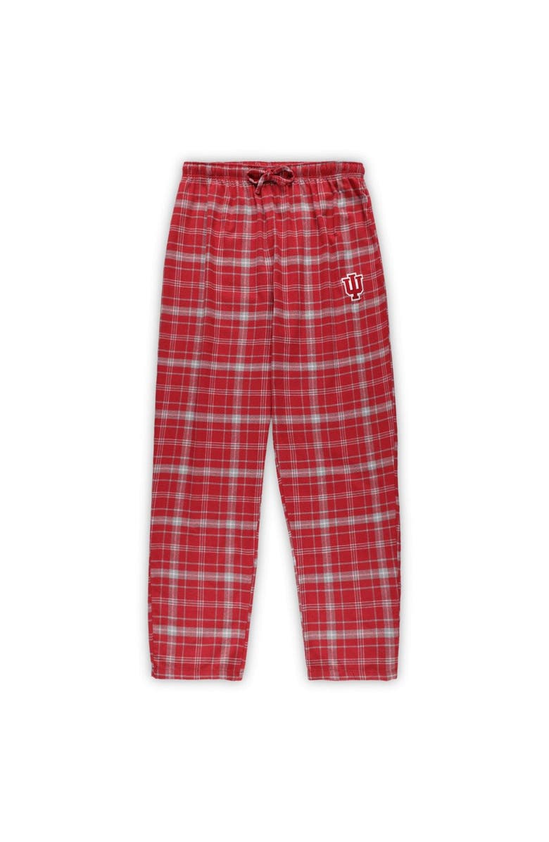 CONCEPTS SPORT Men's Concepts Sport Crimson/Gray Indiana Hoosiers Big & Tall Plaid Pants Sleep Set, Alternate, color,