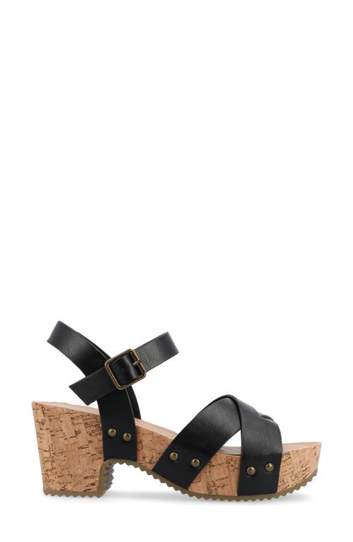 Journee Collection Platform Sandal In Black