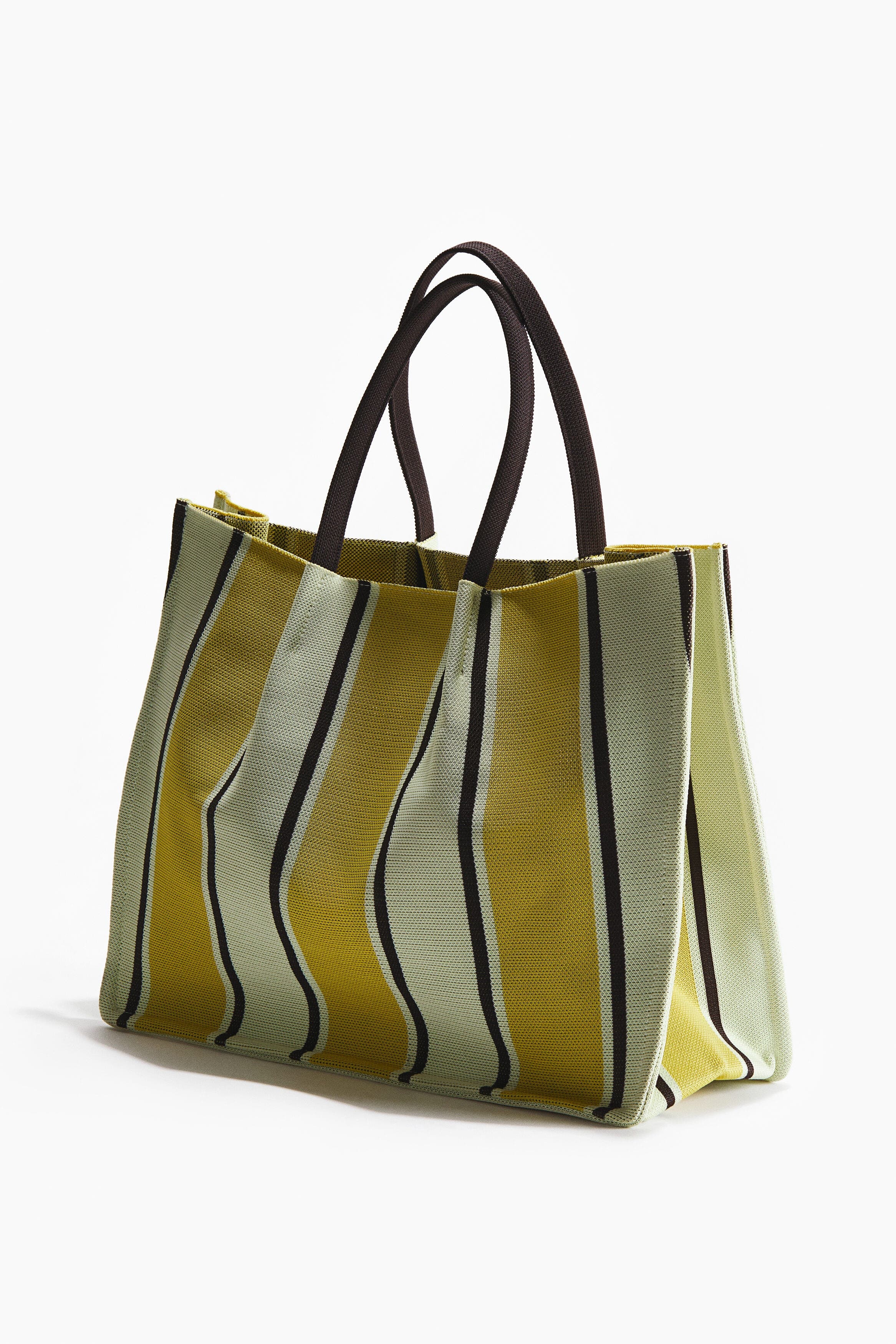 H&M Tote bag, Alternate, color, Light Beige/Yellow Striped