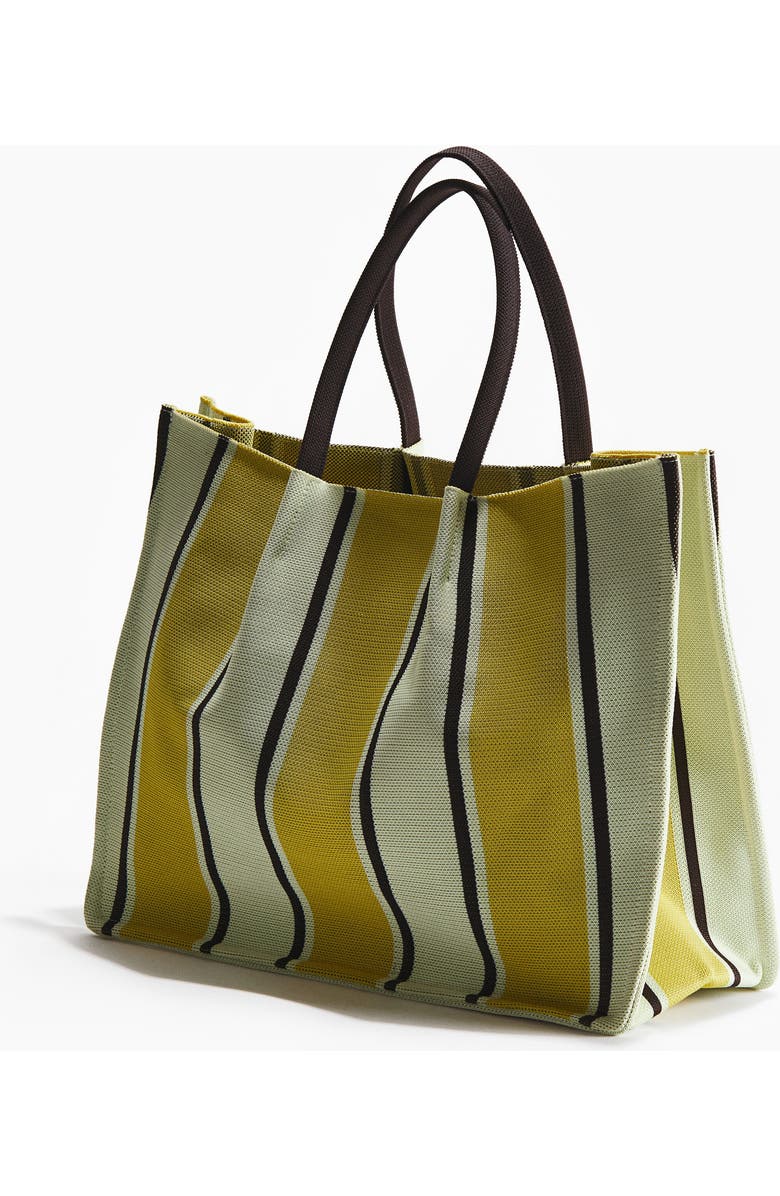 H&M Tote bag, Alternate, color, Light Beige/Yellow Striped