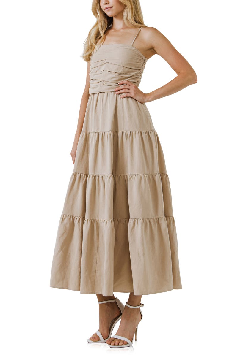Free the Roses Ruched Tiered Maxi Dress, Alternate, color, 