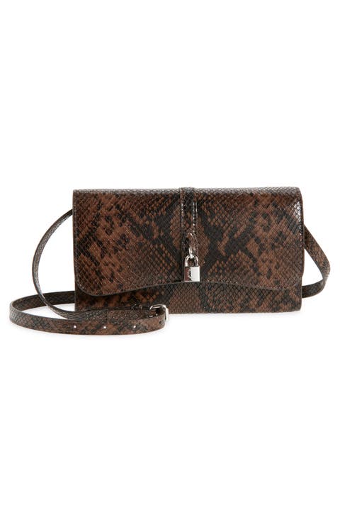 Ryder Faux Snakeskin Crossbody Clutch