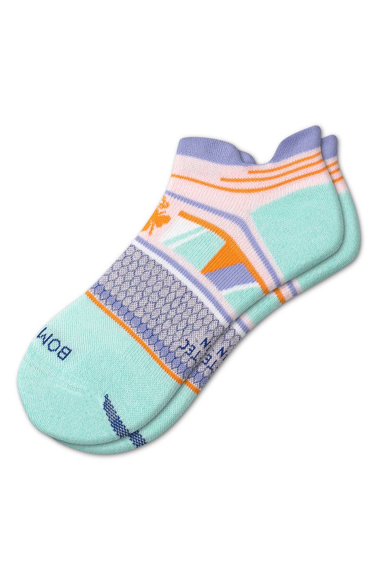 Bombas Abstract Leaf Stripe Running Ankle Socks, Alternate, color, 