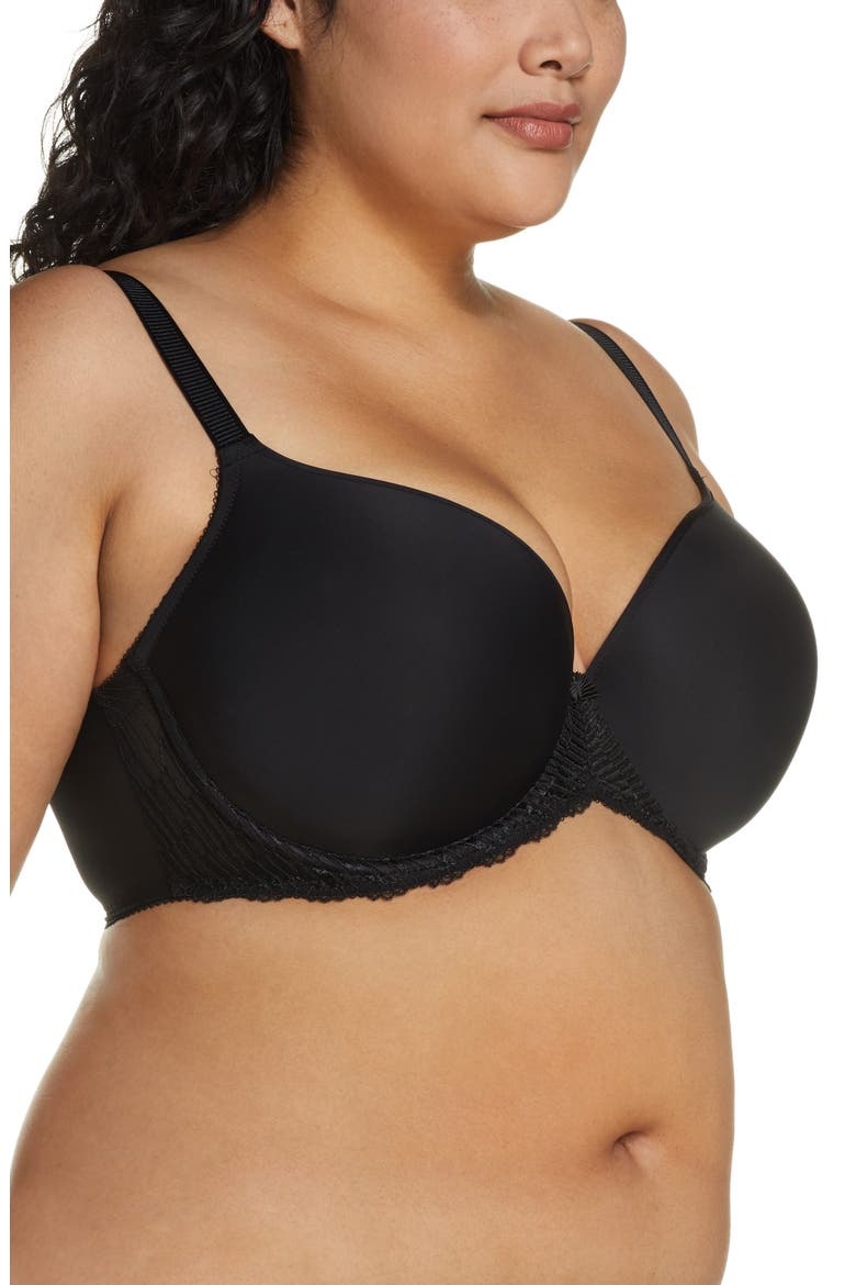 La Femme Underwire T-Shirt Bra, Alternate, color, BLACK