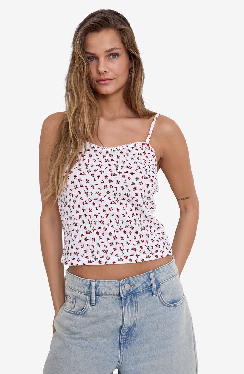 Noisy may Stella Jersey Camisole, Alternate, color, Cloud Dancer Cherry