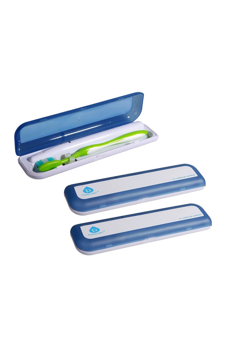 PURSONIC 3-Pack Portable UV Toothbrush Sanitizer Bundle - Compact Protection for a Cleaner Smile, Main, color, Blue
