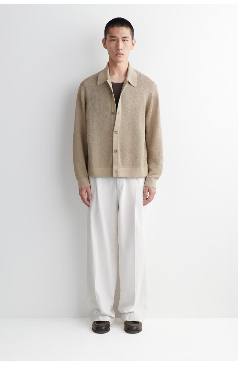 COS Knitted Cotton-paper Cardigan, Alternate, color, Beige