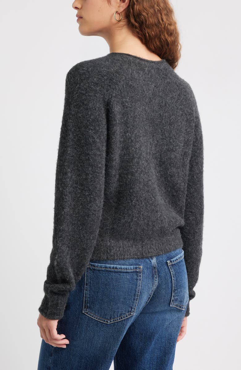 Treasure & Bond Rolled Crewneck Cardigan, Alternate, color, Black