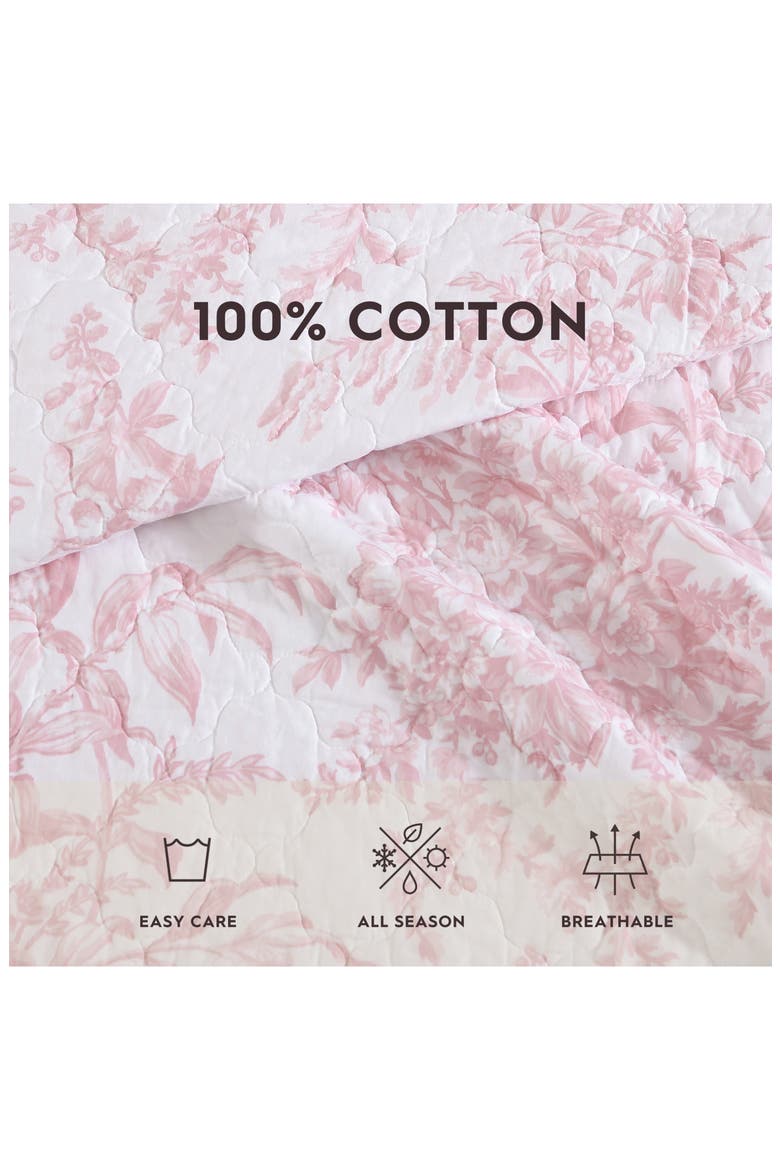 Bedford Quilt & Sham Set, Alternate, color, PALE PINK/ WHITE