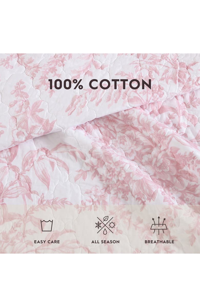 Laura Ashley Bedford Quilt & Sham Set, Alternate, color, Pale Pink/ White