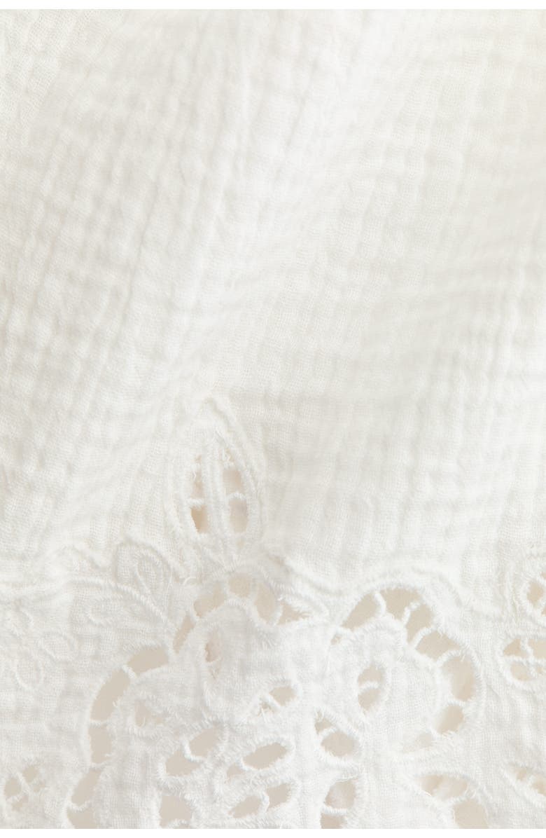 H&M Cotton Muslin Beach Kaftan, Alternate, color, White