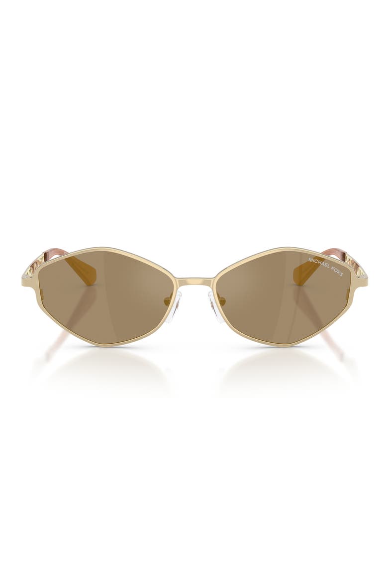 Gold Coast 56mm Angular Sunglasses, Main, color, LIGHT GOLD / DARK GREY MONO