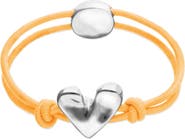 UNODE50 Elastic Thread Bracelet with Sterling Silver Plated Heart