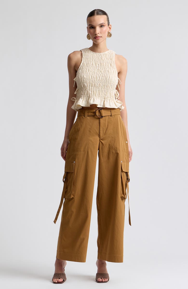 Avec Les Filles Belted Wide Leg Cargo Pants, Alternate, color, Spice