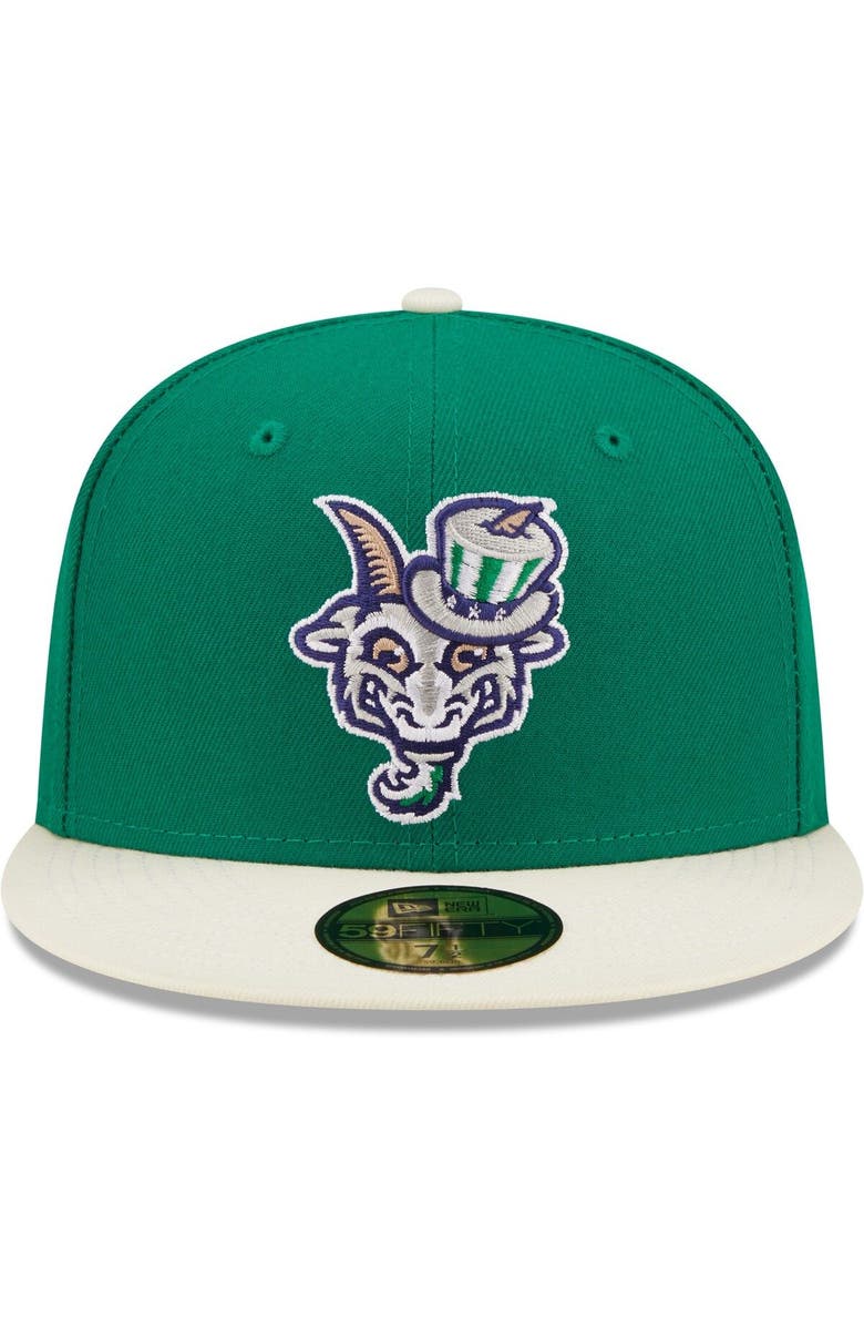 New Era Men's New Era Green Hartford Yard Goats Alternate Logo 3 Authentic Collection 59FIFTY Fitted Hat, Alternate, color, 