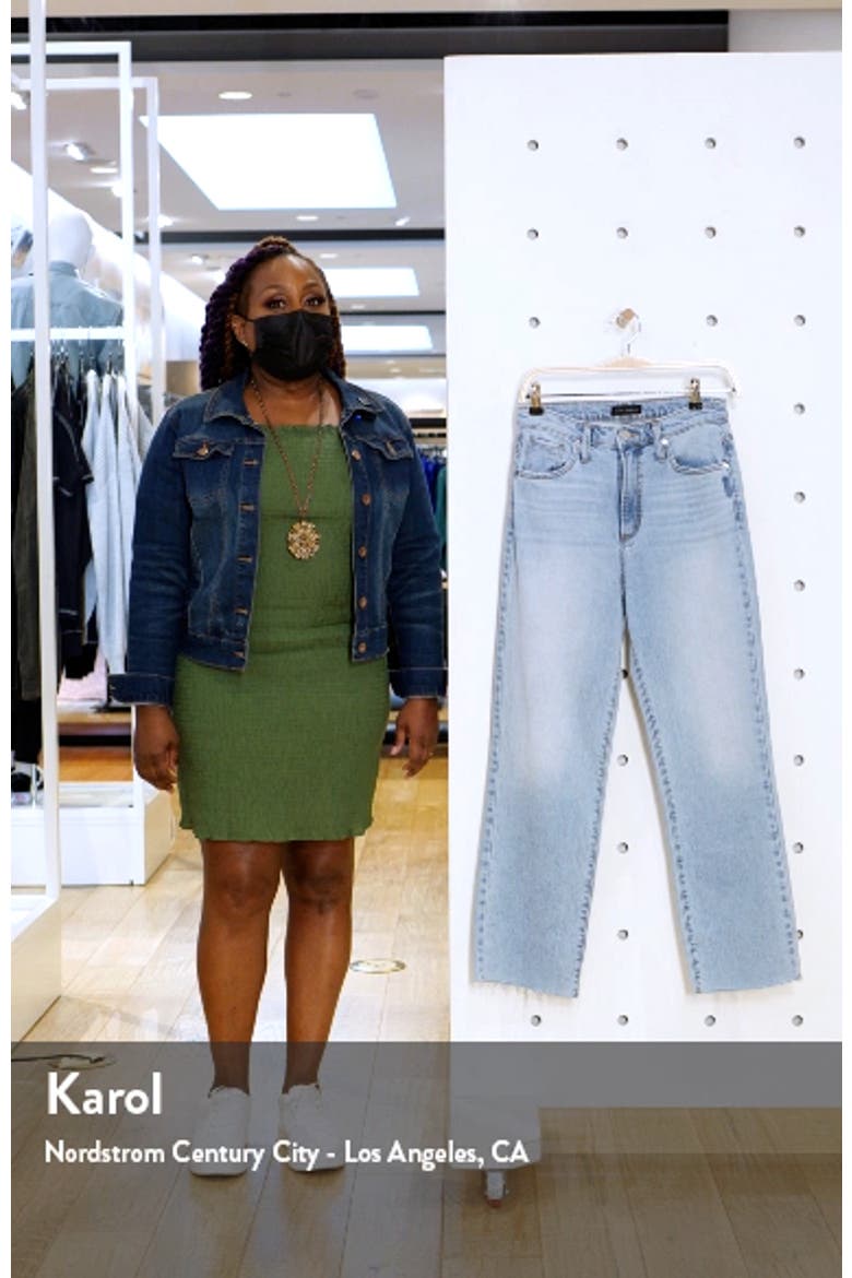 Highly Desirable High Waist Fray Hem Straight Leg Jeans video