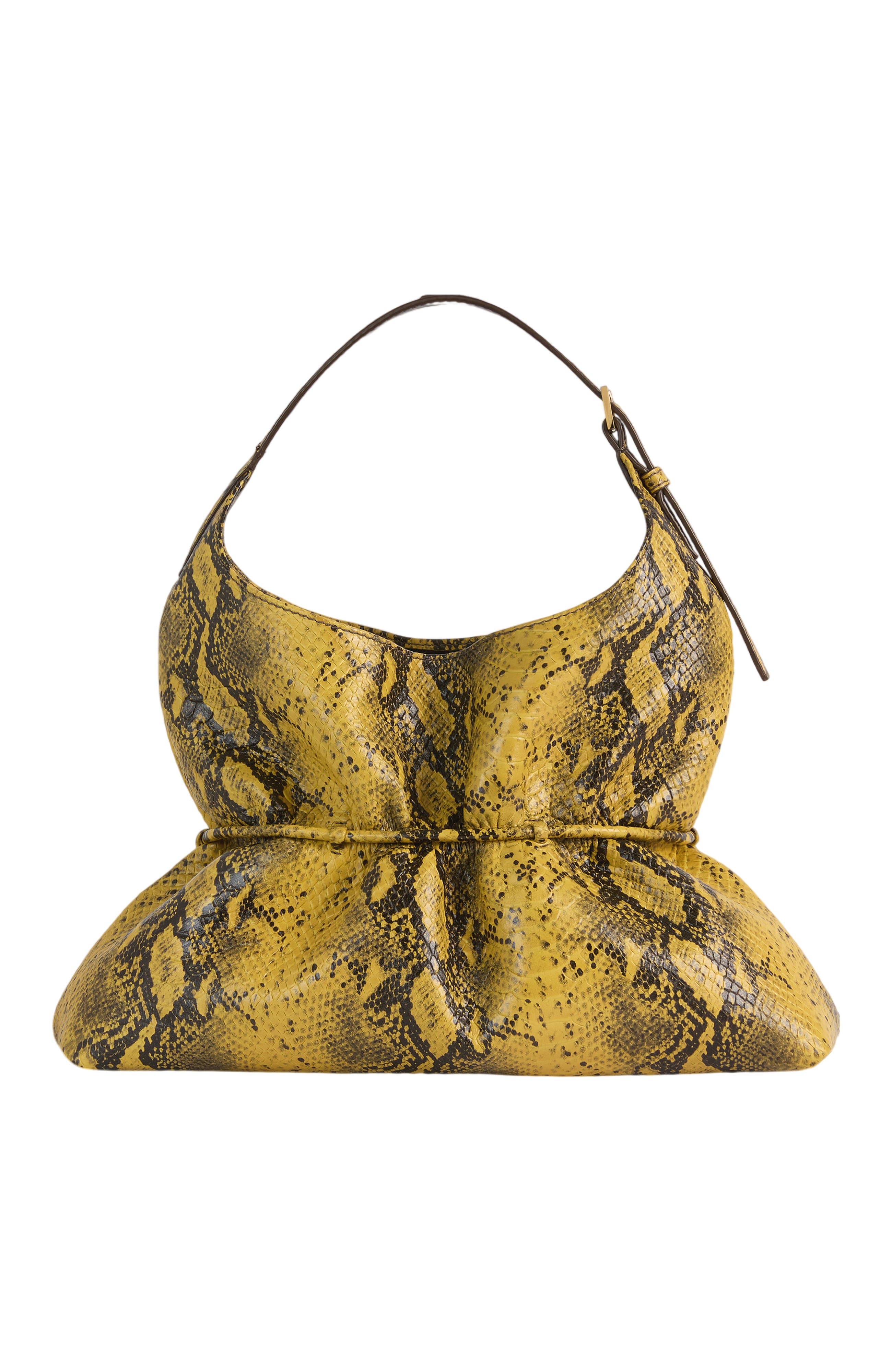 Sphynx Medium Bag in Python-Effect Leather, Alternate, color, yellow