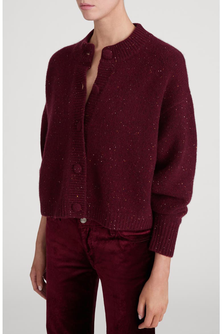 The Flecked Cashmere Cardigan, Alternate, color, PINOT