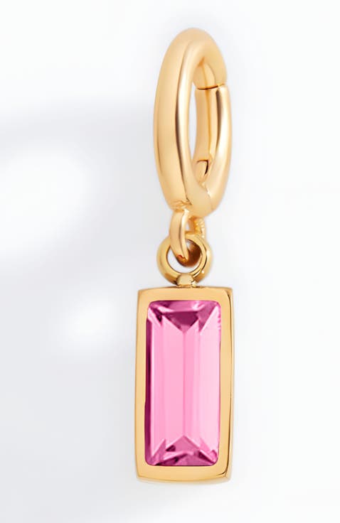 Dainty Baguette Birthstone Charm