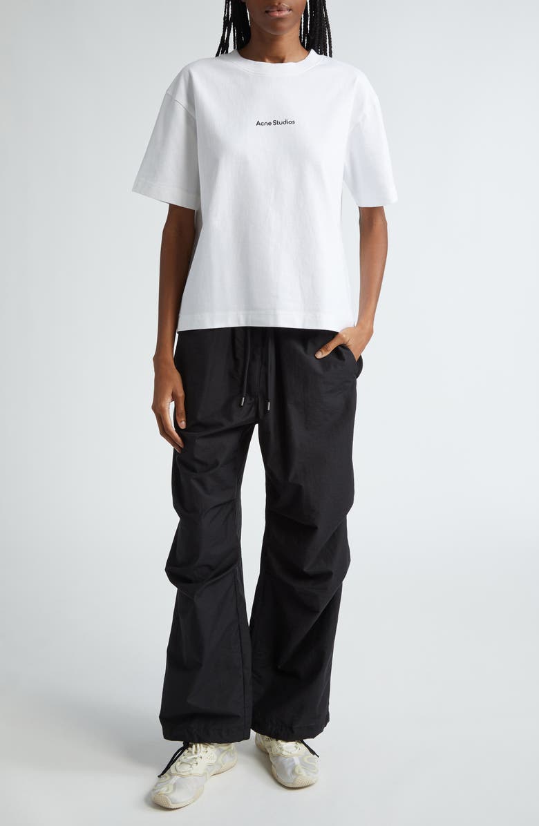 Acne Studios Edie U Stamp Logo Organic Cotton T-Shirt, Alternate, color, Optic White