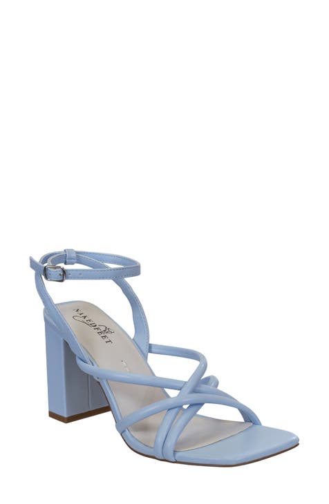 Pale blue strappy heels best sale