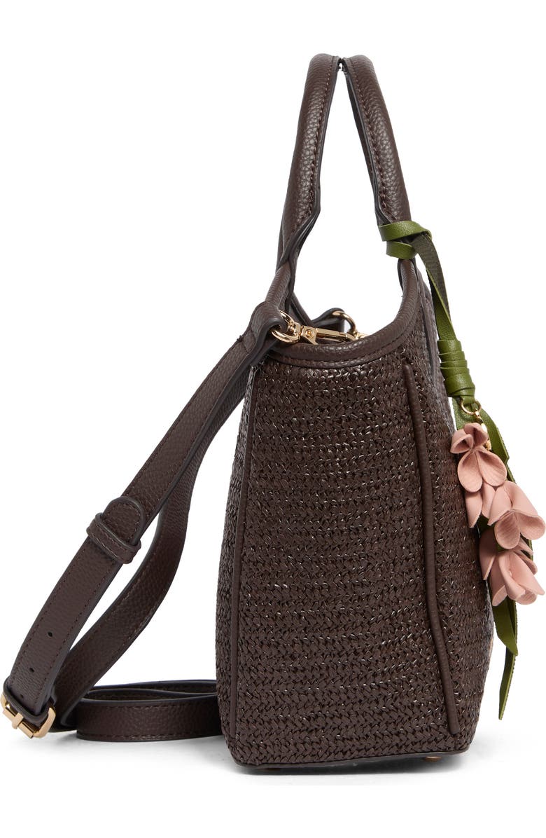 Nanette Lepore Junne Straw Satchel, Alternate, color, Maple Straw Maple Flowers