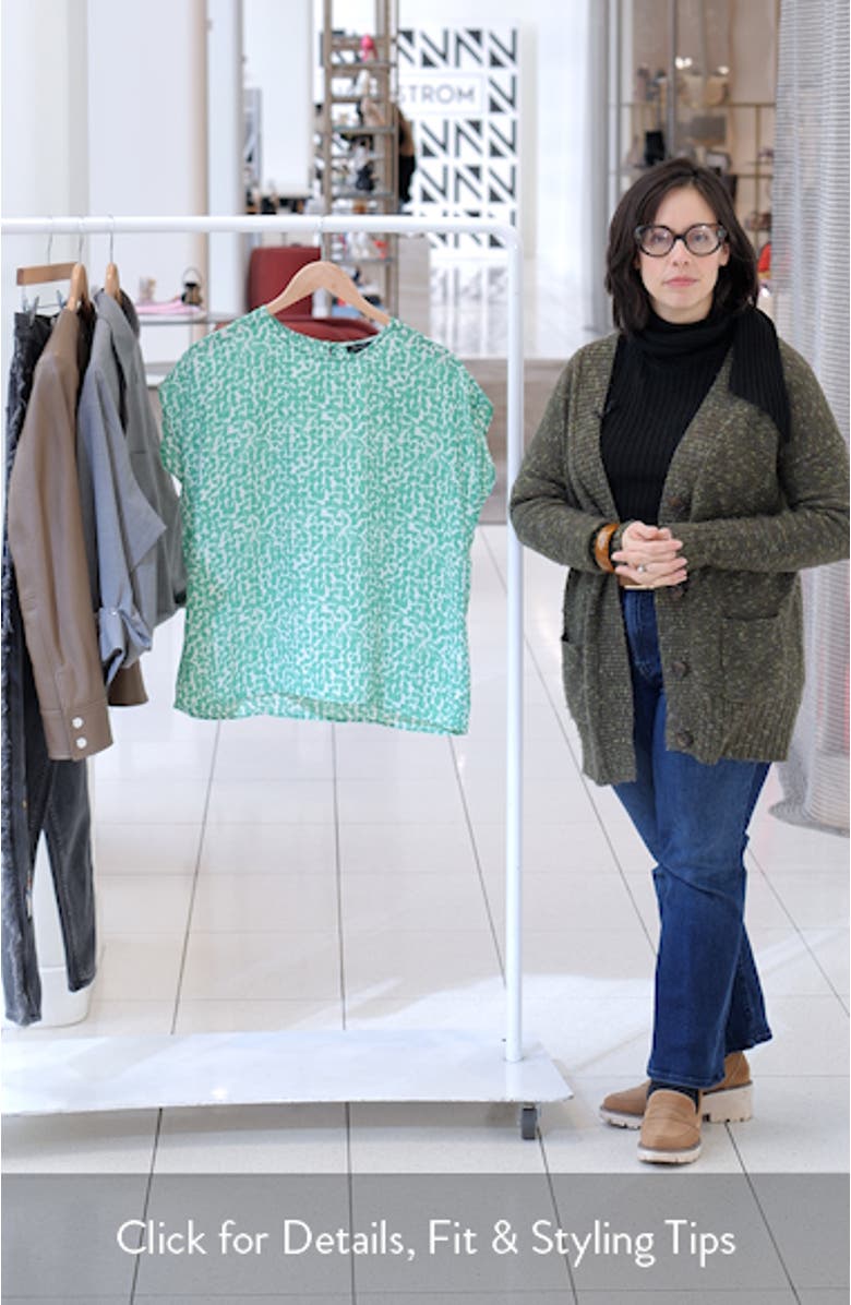 Geo Print Cap Sleeve Shell, sales video thumbnail