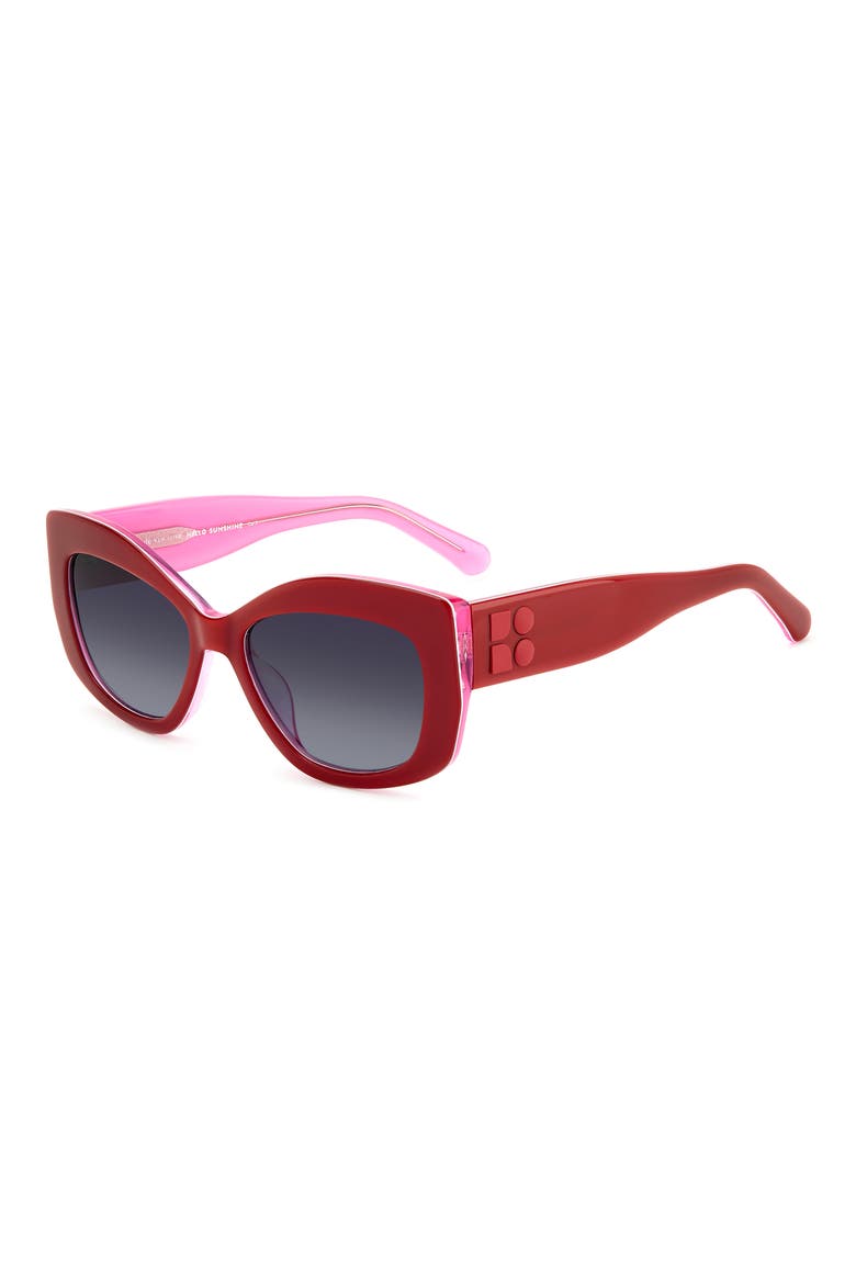 54mm frida square frame sunglasses, Alternate, color, RED