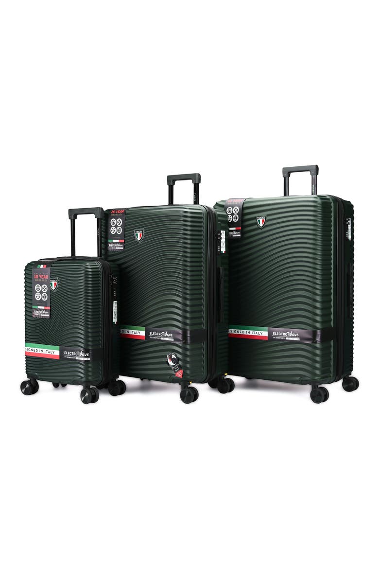 Spettro 3-Piece Hardside Luggage Set, Main, color, GREEN