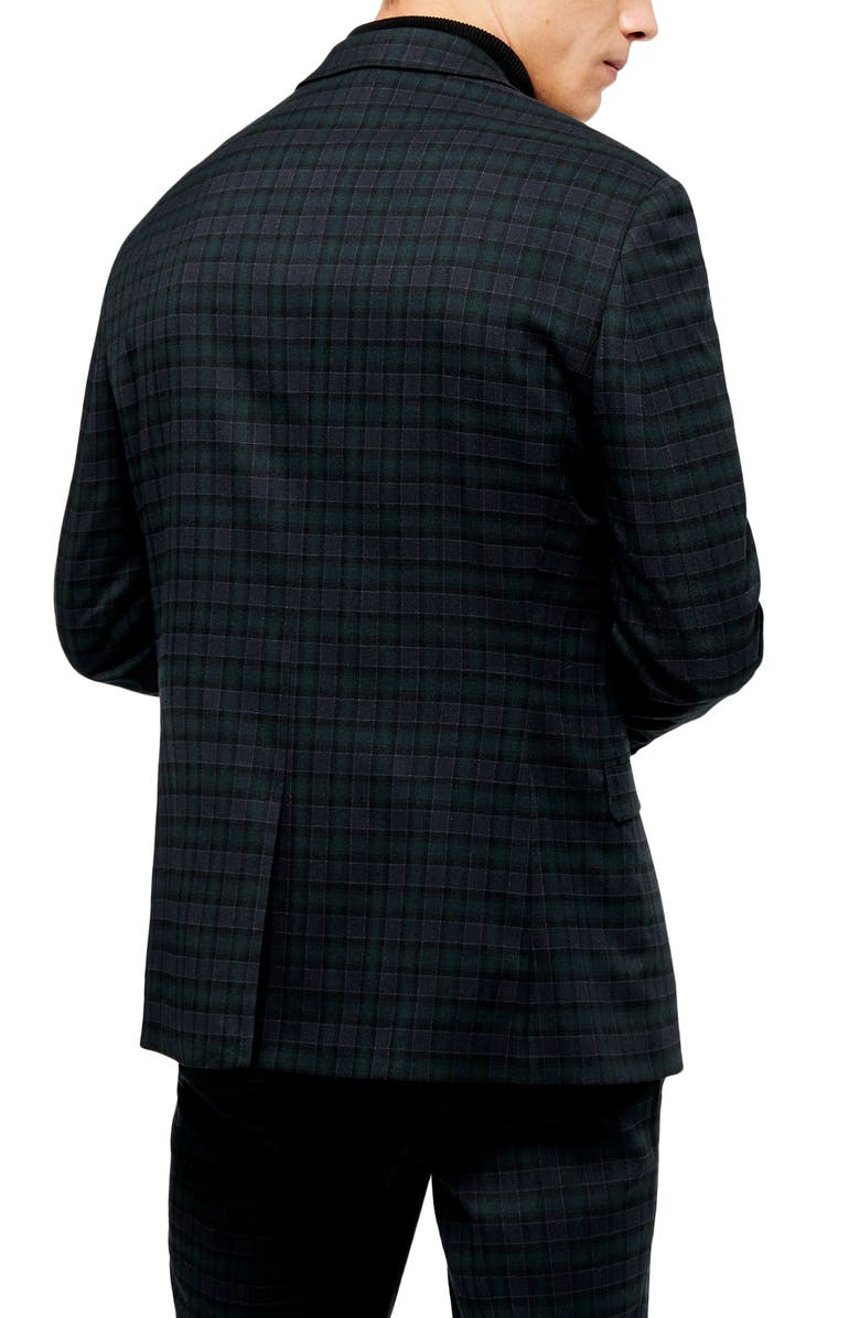 Topman Bampton Check Slim Fit Suit Jacket, Alternate, color,