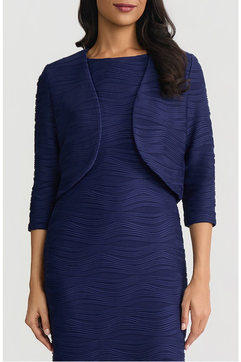 Knit Shrug, Main, color, KASPER NAVY