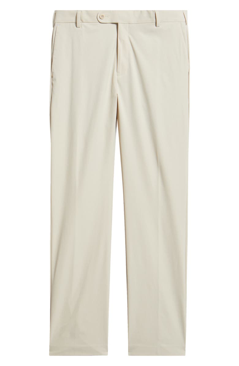 Peter Millar Crown Crafted Surge Performance Flat Front Trousers, Main, color, Stone