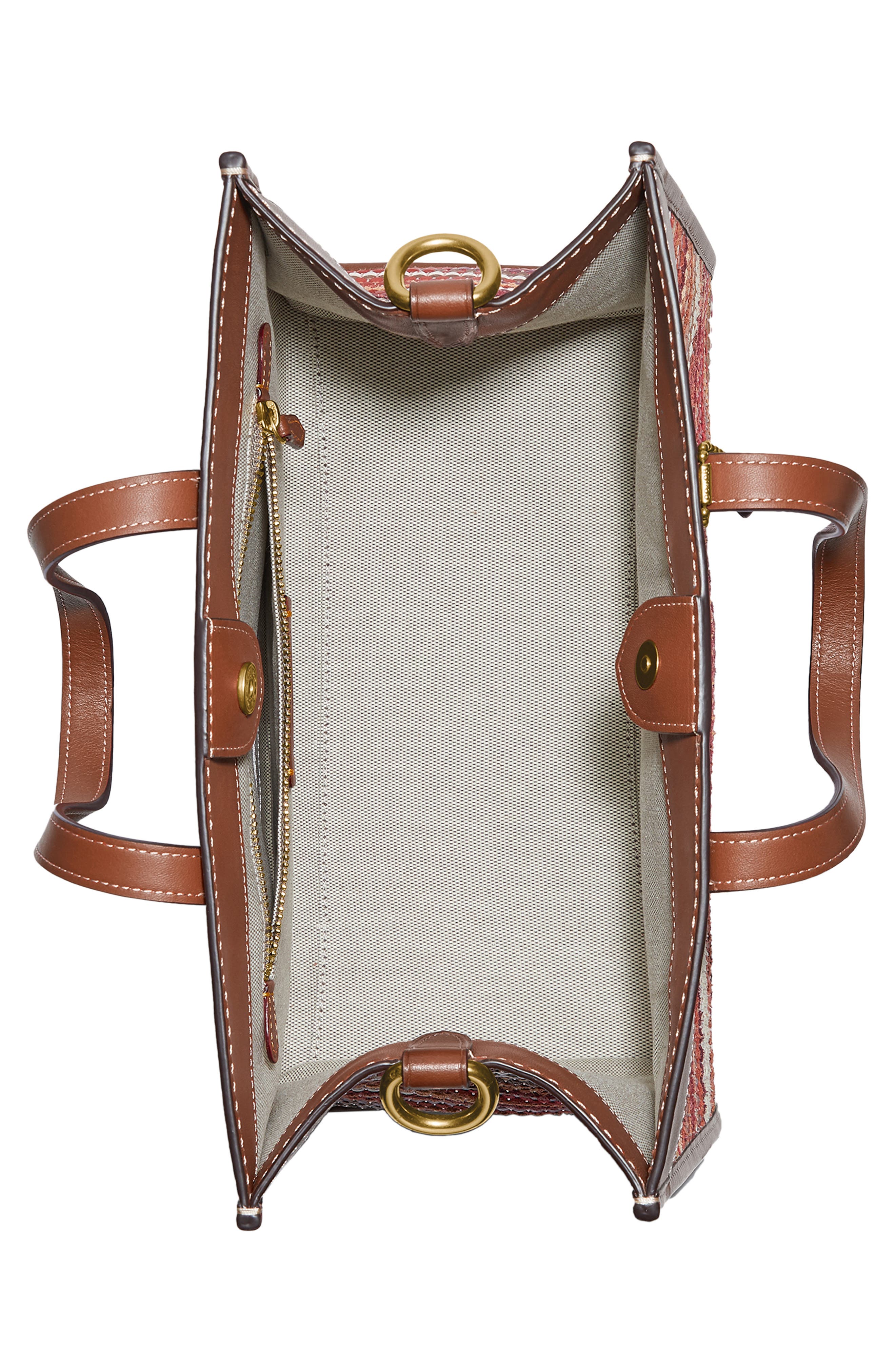 COACH Field Upcycled Woven Leather Tote, Alternate, color, 
