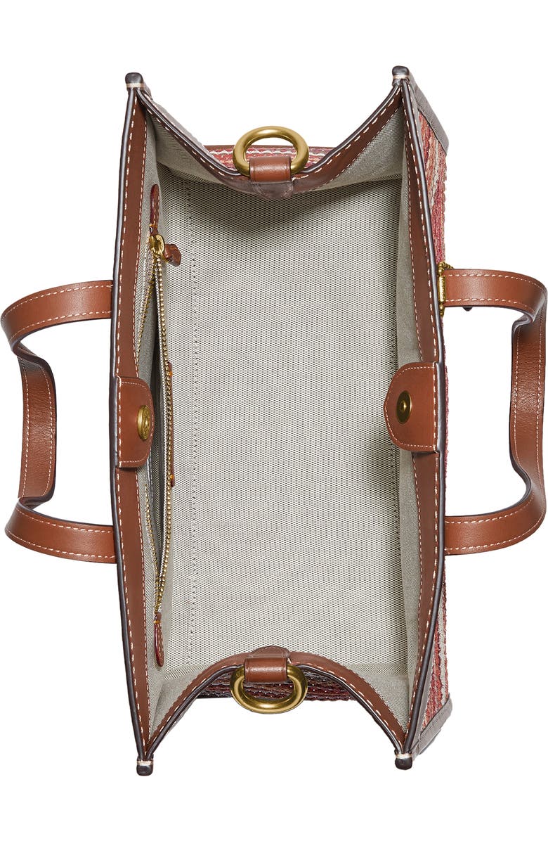 COACH Field Upcycled Woven Leather Tote, Alternate, color,